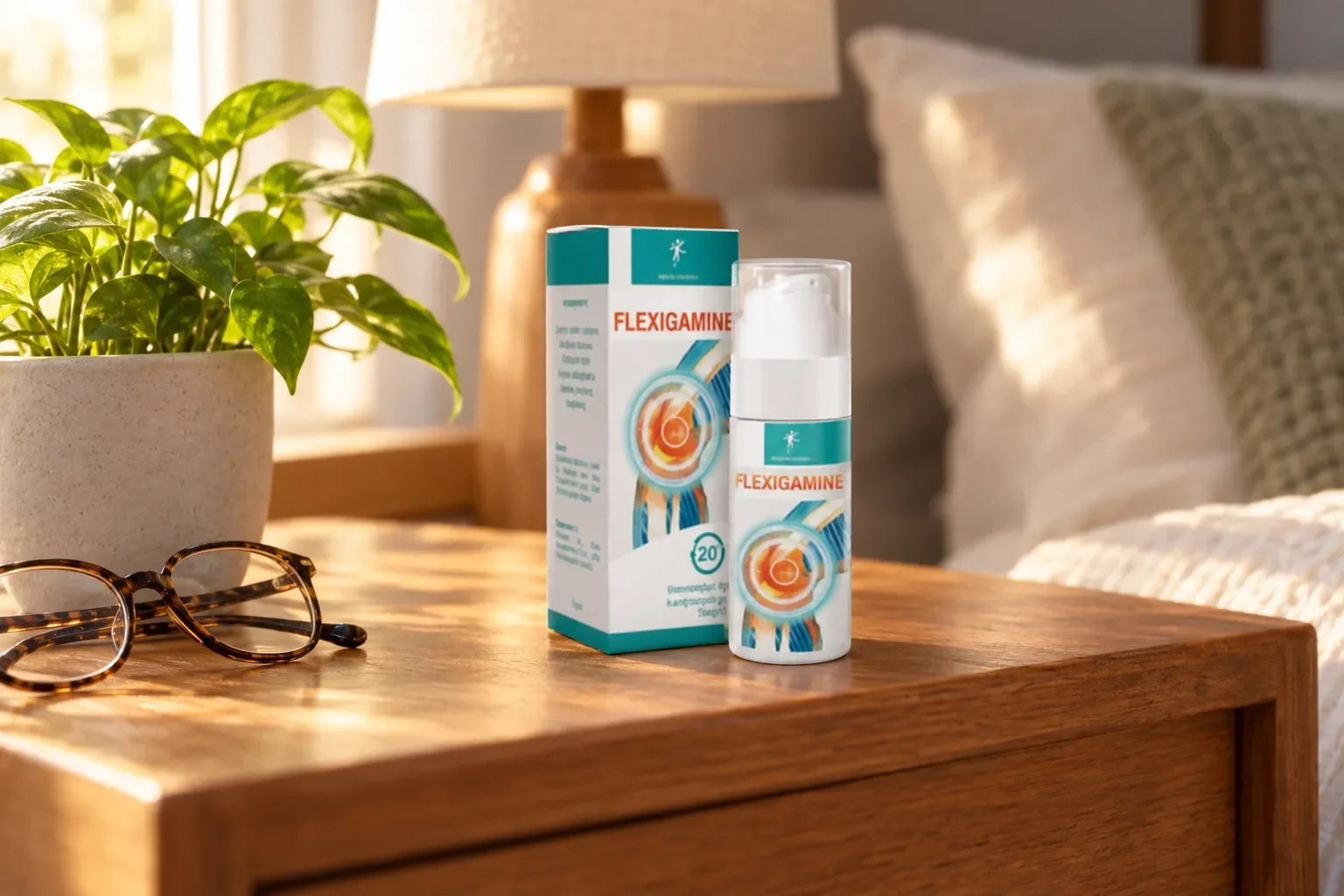 Flexosamine Gel — Verpackung im Alltag